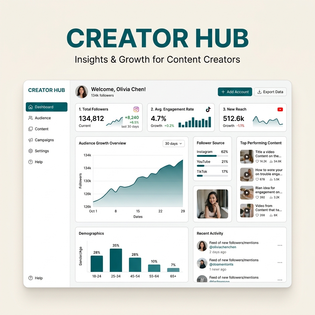 Trackfluencer Dashboard Mockup